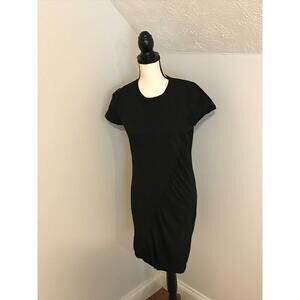 Anthropologie t.la Women's Black Ruched Tee Mini Short Sleeve Dress - XS - NWT